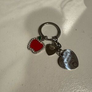 Apple and Heart Teacher Appreciation Keychain
